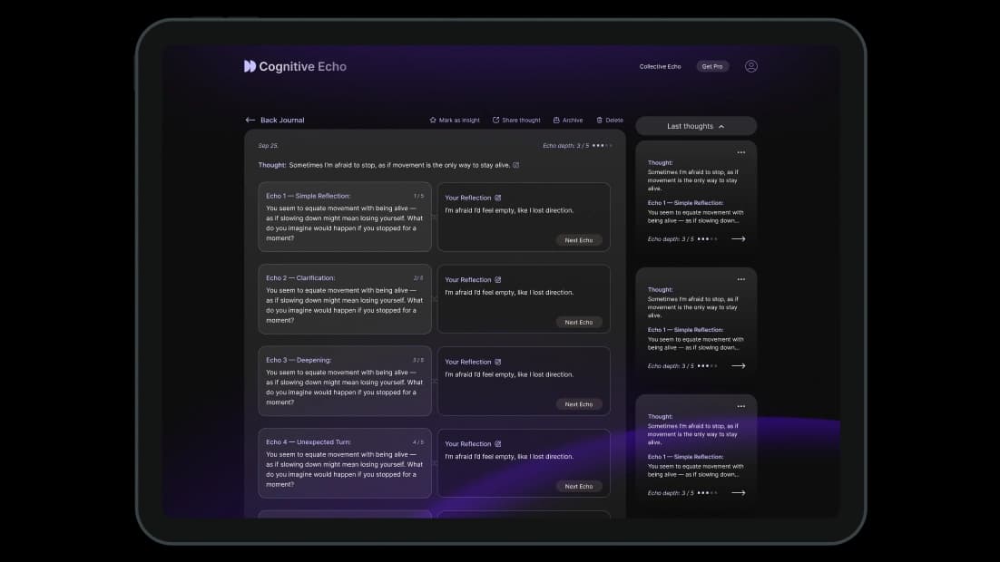 Эхо-сессия — десктоп, диалог с ассистентом